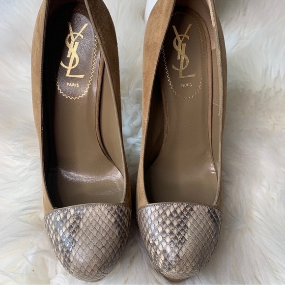 YSL Yves Saint Laurent TribToo Python Cap Toe 105 - Picture 12 of 14